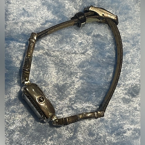 Geneva Quartz Women’s Wrist Watch Brown Leather Band Length 8.75” Square Face - Picture 2 of 8